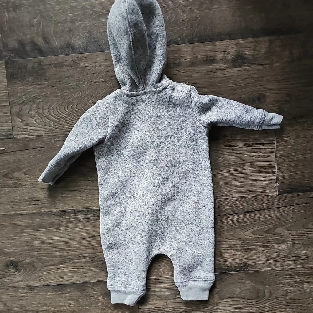 OshKosh Baby B'gosh Gray Hooded Coat One Piece Outerwear 3 Months Boy Girl